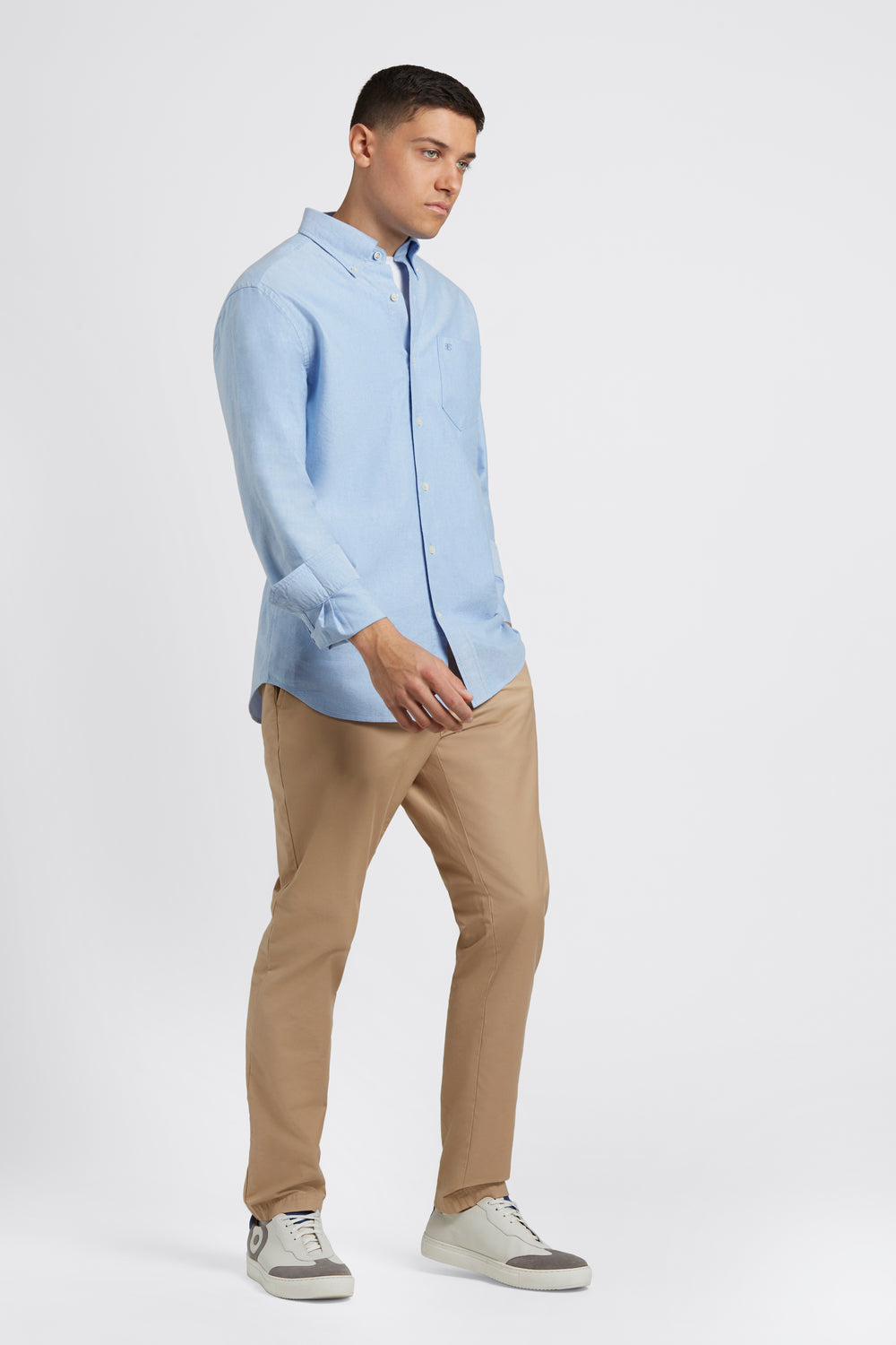 Chemises Ben Sherman Brighton Oxford Organic Bleu | XDS-96769238